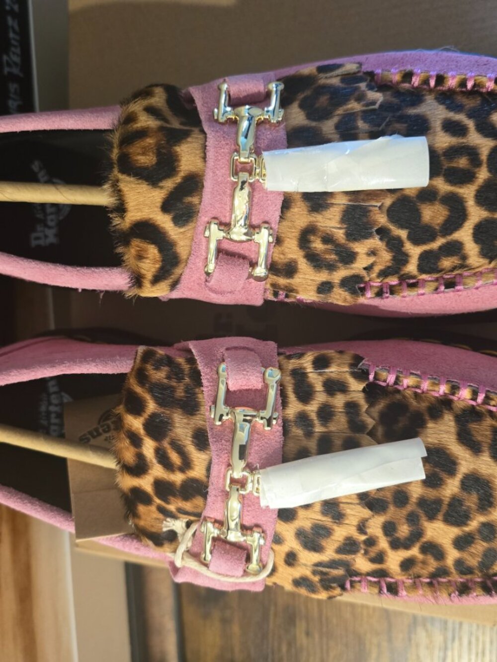 Dr. Martens Adrian Hair-On Leopard Snaffle Loafers Fondant Pink 31508099 Mens 10 - Picture 4 of 16